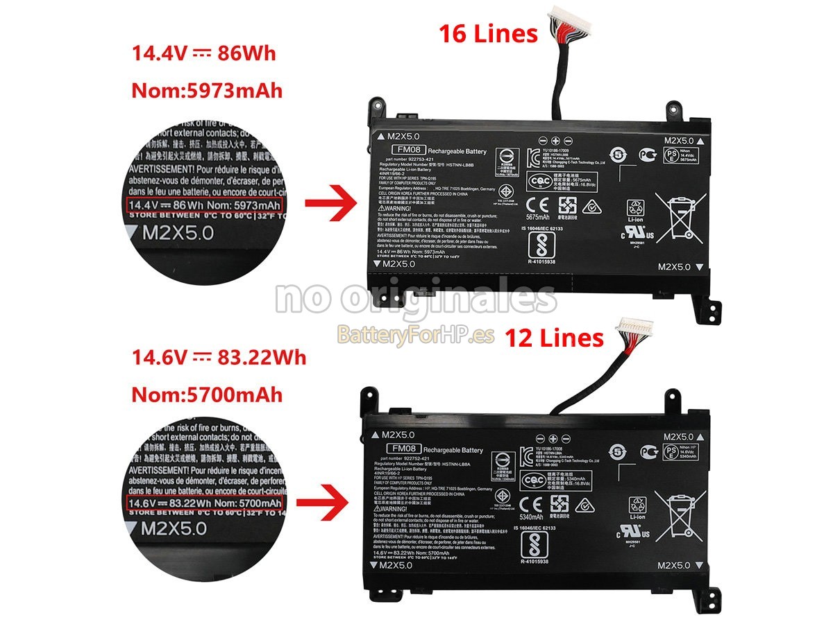 14.4V 86Wh batería para HP Omen 17-AN113NS