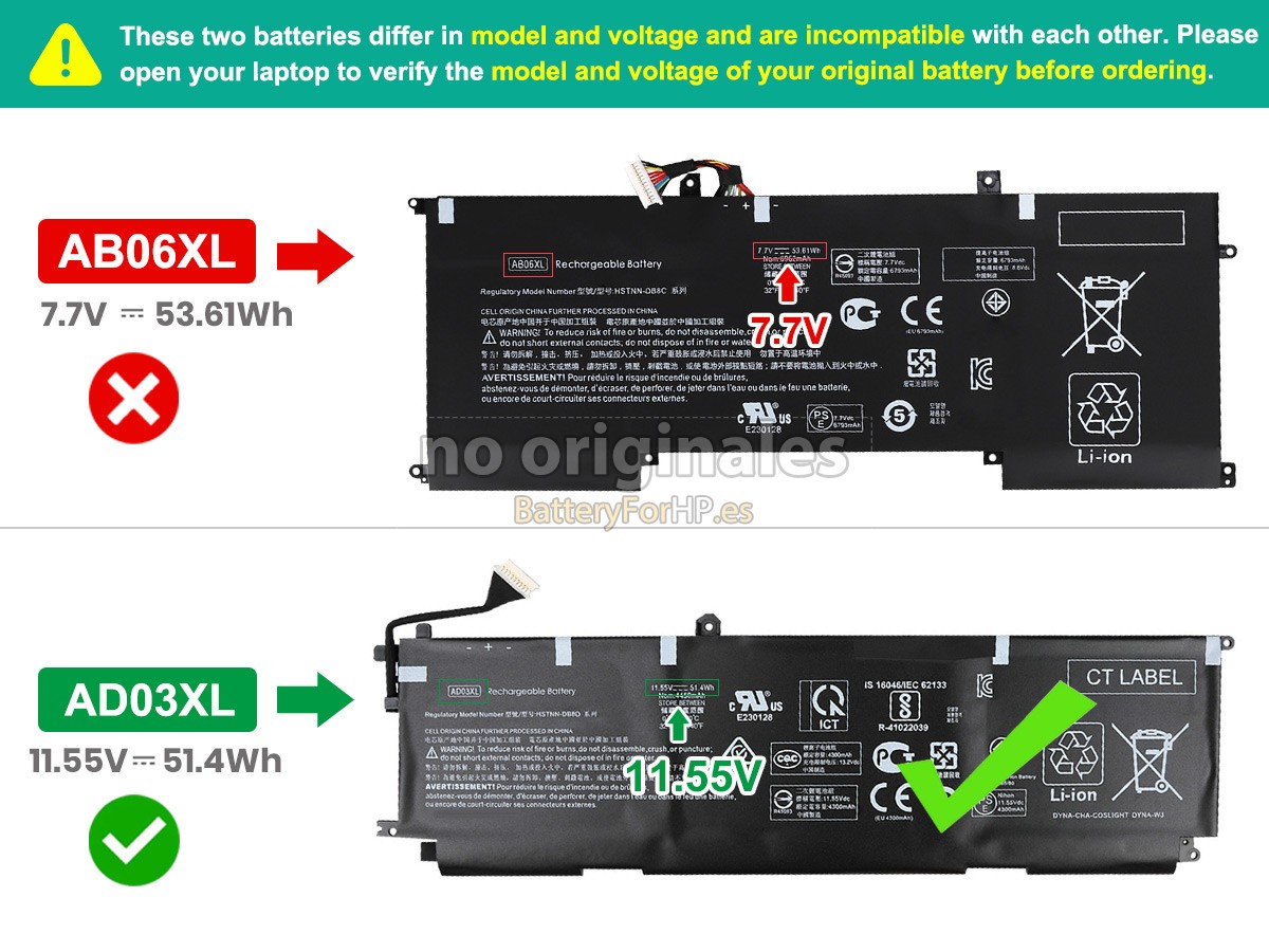 batería para HP Envy 13-AD053TX