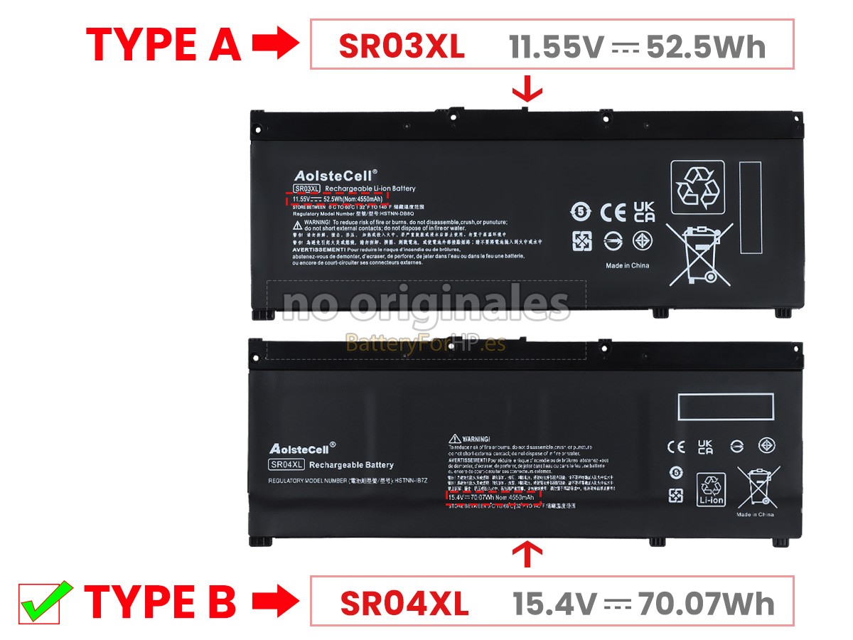15.4V 70.07Wh batería para HP SR04XL